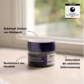 lavera Re-Energizing Sleeping Cream - Natural Cell Renewal - Revitalises Skin Complex - Moisturising - Vegan - Natural Cosmetics - 50 ml