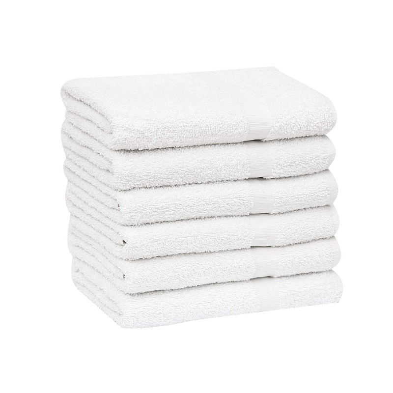 GOLD TEXTILES White Economy Bath Towels (24x 48 Inch) Cotton