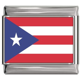 Puerto Rico Flag Italian Charm