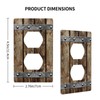 1 Gang Duplex Brown Wooden Barn Doors Receptacle Wall Plate
