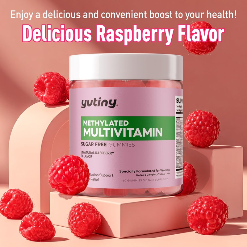 Yutiny Methylated Multivitamin for Women Gummies, Methyl B Complex Vitamins