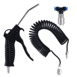 Truck Car Air Duster Gun with 5 Metre (5 * 8mm) Recoil Hose and 6 mm Quick Connector,Heavy Duty Air Gun Cleaning Kit for Lorry Truck Car(Black)