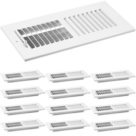 Zonon 12 Pcs 10 x 4 Inch (Interior Size) Air Vent Cover Ceiling Register Grill Duct Opening Air Supply Diffuser Wall Vent 2 Way Steel Sidewall Ceiling Vent Covers Inlet w/Manual Adjuster for Home