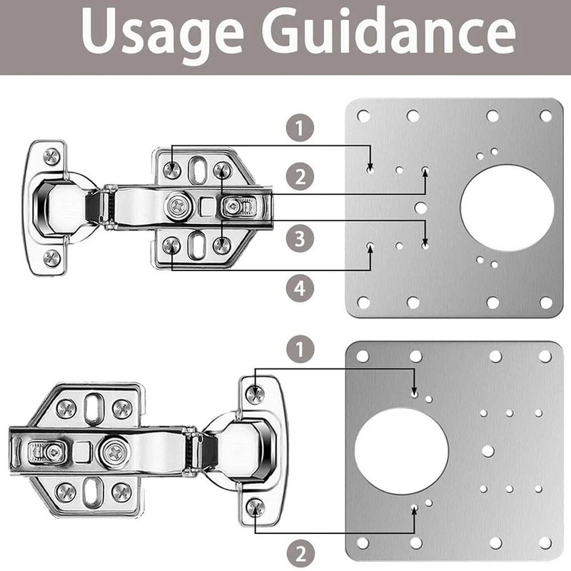 Hinge Repair Plate,10PCS Cabinet Hinge Repair Plate with Customized Screws,Stainless