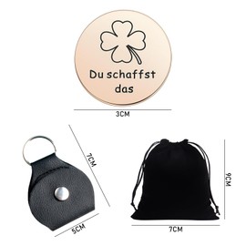 1 Piece of 30mm Lucky Coin, Lucky Gift, Stainless Steel Double-Sided Round Shape, Hug the Lucky Ones, Inspirational Gift, Suitable for Encouragement Gift Giving