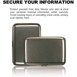 IMAGILIVSPAS RFID Blocking Credit Card Protector Aluminum ID Case Hard Shell Business Card Holders Metal Wallet for Men or Women (Pack of 1) (Gray)