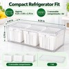 Refrigerator Food Storage Container with 3 Removable Baskets and Lid