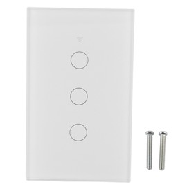 WiFi Touch Screen Switch Single Circle for Alexa for Google 3‑Way AC 90‑ (White )