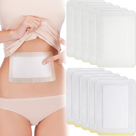 Joez Wonderful 10 Pcs Disposable Castor Oil Pack Wrap, Belly Button Patches, Self-Adhesive Castor Oil Patches, Non-Woven Fabrics Wraps Pack Covers - White