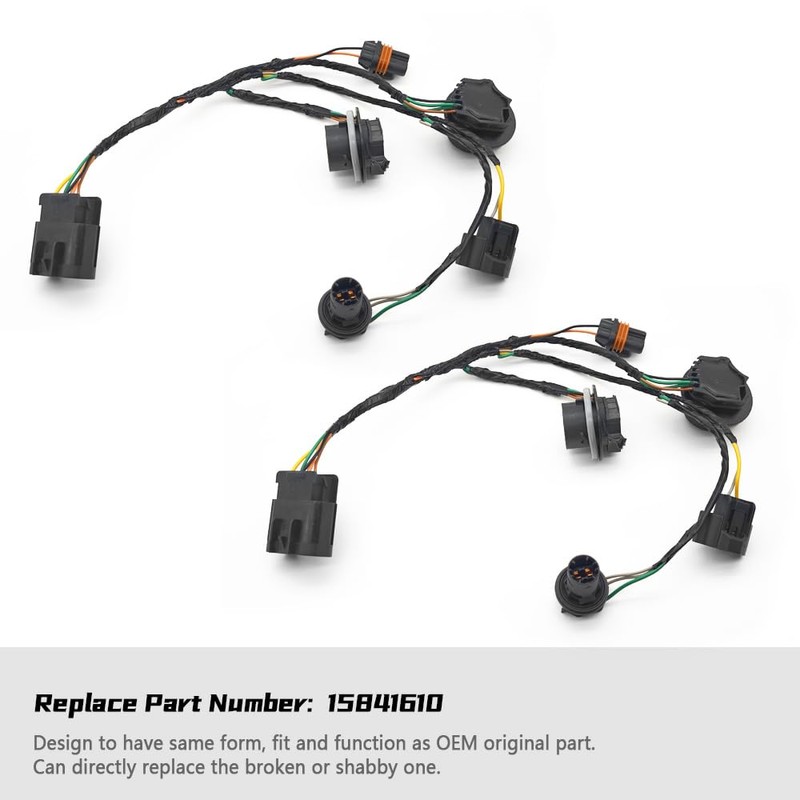 2 Pcs Headlight Wiring Harness Replacement 15841610 Compatible with GMC