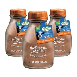 Sillycow Farms Allergen-Free Chocolate Pumpkin Spice Hot Chocolate, 16.9 oz (Pack of 3), Gluten-Free, Non-GMO, Fall Flavor, Reusable Glass Bottle, 23 Servings