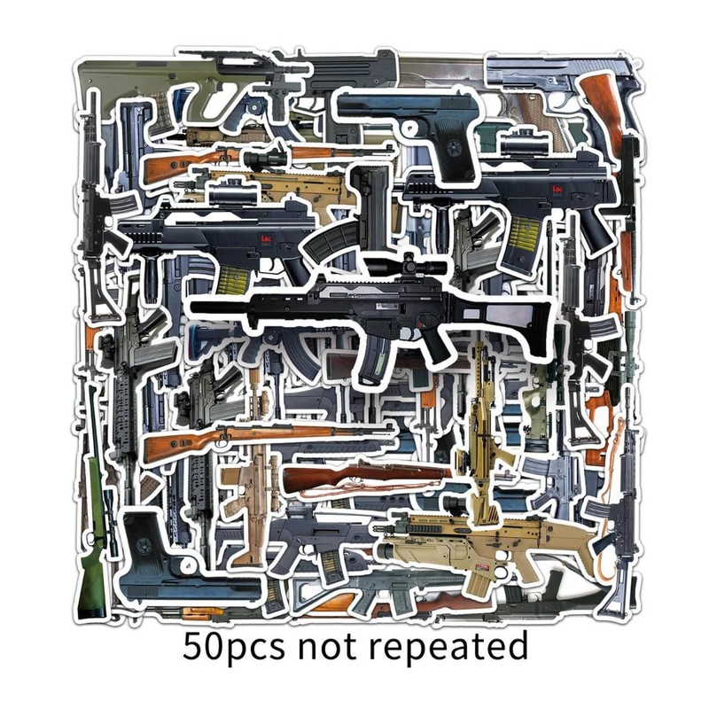 Realistic Firearm Sticker Set, Survival Game, Military, Waterproof Seal Collection