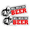 2 pcs Welder Sticker Welding Hat Stickers, Welding Hoodm Helmet Decals, Funny Labels