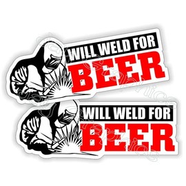 2 pcs Welder Sticker Welding Hat Stickers, Welding Hoodm Helmet Decals, Funny Labels