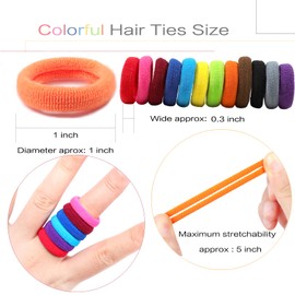 WillingTee Baby Hair Ties,300PCS Nylon Toddler Hair Ties for Girls, Kids Seamless Hair Bands, Girls Elastic Ponytail Holders Multicolor