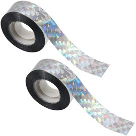 GORGECRAFT 262Ft x 2 Rolls Bird Ribbon Diamond Pattern Double Sided Holographic Reflective Scare Tape Reflector to Keep Birds Pigeon Woodpeckers Away from Trees Plants Crops for House Garden Patio