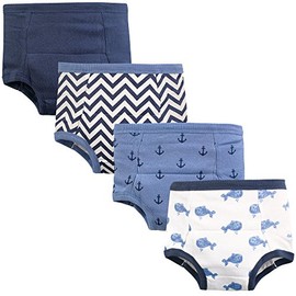 Hudson Baby Unisex Baby Cotton Training Pants, Blue Whales, 4 Toddler