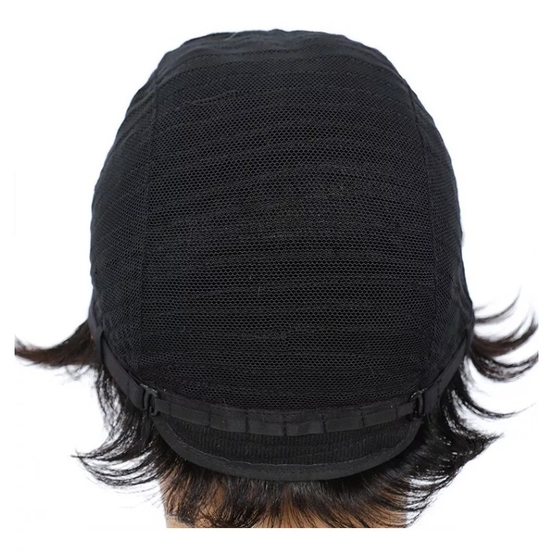 BM Peluca Greta Natural Premium Corta De Cabello Humano Negro