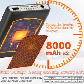 8000mAh Heated Socks for Men Women with App Control, Large-Capacity Rechargeable Battery, 360° Heating Warming, Electric Winter Socks, Foot Sole Heating, Foot Warmer for Skiing,Hiking,Hunting,Outdoor