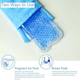 LEIAOLY Perineal Cooling Pad, Postpartum Cold Packs Gel Bead Ice Pack Cold Therapy for Women After Pregnancy and Delivery, Gel Ice Pack Cold Compress,2 Ice Pack and 2 Cover (Blue)