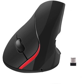Mouse Ergonómico Inalámbrico, Mouse Vertical, 2.4GHz WiFi Ratón Vertical Inalámbrico Recargable con Receptor USB Mouse Óptico Forma Vertical Wireless Protege el Brazo, 5 Botones, para Mac y Windows