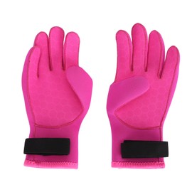 3mm Thick Diving Thermal Gloves Anti Slip Five Finger Neoprene Wetsuit Water Sports Gloves for Snorkeling Surfing Swimming Red L