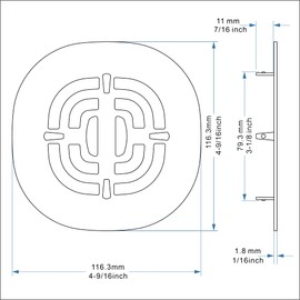 Bropury Easy-to-Install Snap-in Stainless Steel Shower Strainer Shower Drain Grid (Antique Brass)