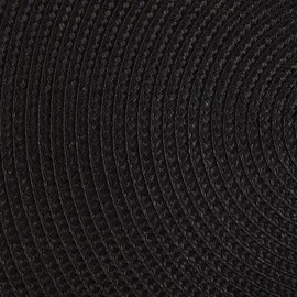 DII Classic Woven Tabletop Collection, Indoor/Outdoor Placemat Set, Round, 15" Diameter, Black, 6 Piece