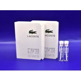 LACOSTE ~ Eau De Lacoste L.12.12 Blanc Men's Eau de Toilette 0.06 Oz Lot 5 Vials