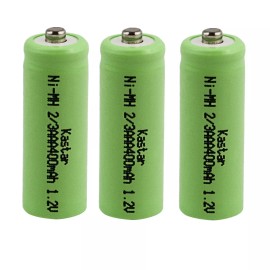 Kastar 3x 1.2V 400mAh 2/3AAA Button Top Rechargeable NiMH Batteries for Lights
