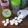 DecoJars Small Plastic Pill Bottles 12 Jars Lime CAPS Containers