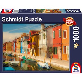 Schmidt Spiele 58991 Colourful Houses of Burano Island, 1000 Piece Puzzle