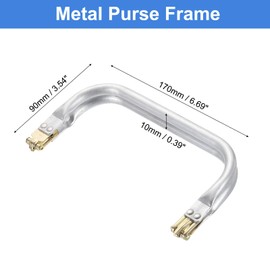 sourcing map Metal Purse Frame 6.7 in, 1 Pcs Rectangle Frame Kiss Lock, Bag Frame Hardware Replacements for DIY Purse Handle Bag Making, Clutch Coin Purse Frames