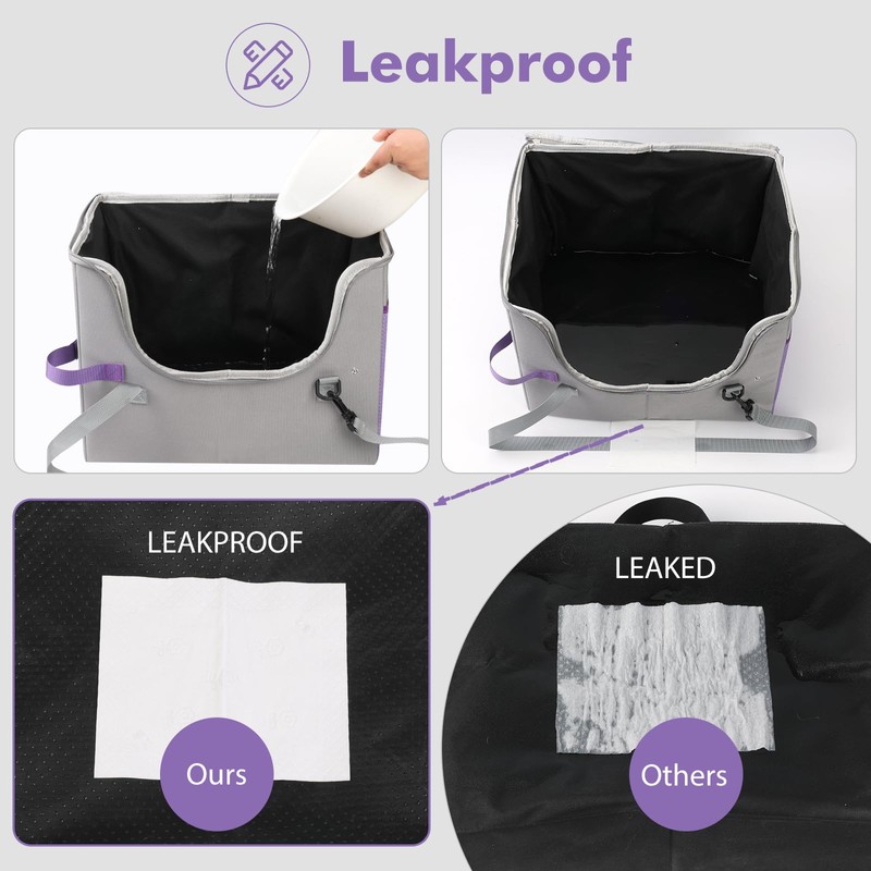 pidipiti Portable Leakproof Tall-Side cat Litter Box,with Zipped lid