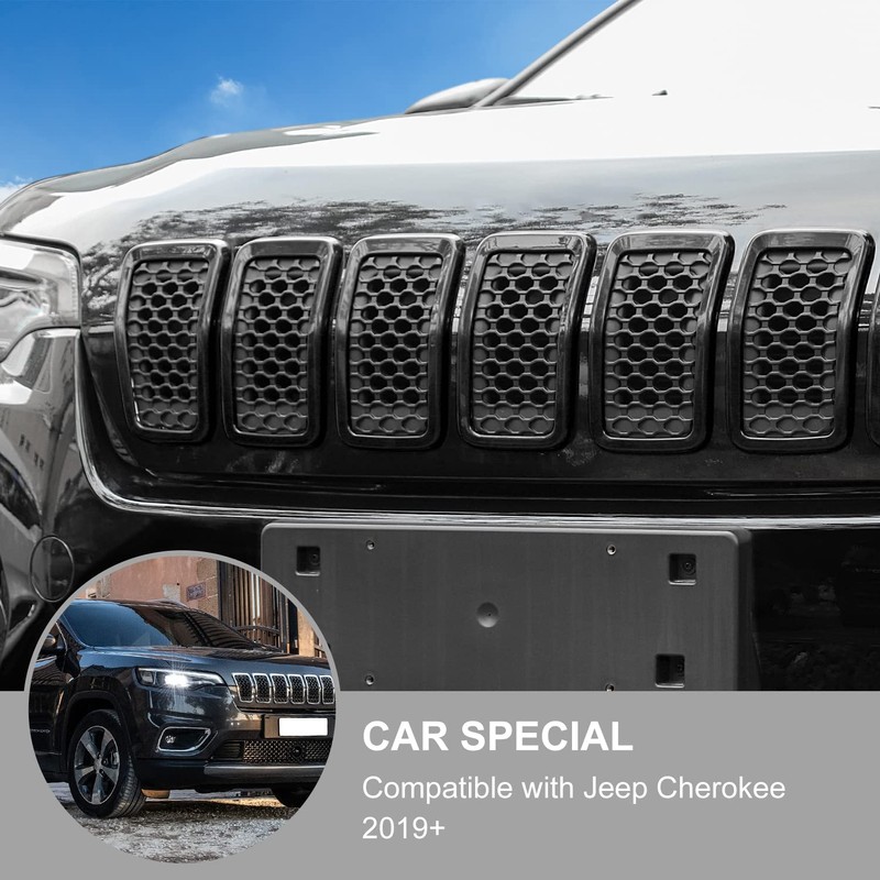 JeCar for Jeep Cherokee Grill Inserts, Front Grille Inserts for