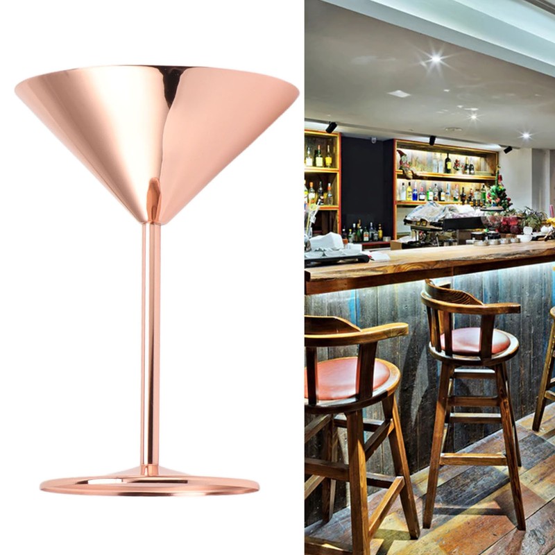 Stainless Steel Martini Glasses Fine Polish Rustproof Elegant Modern Martini