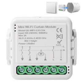 WiFi Smart Roller Shutter Switch Module, WiFi Smart Built-in Switch, Roller Shutter Switch Module with Runtime Setting for Curtains, Blinds and Awnings, Compatible with Google Home/Smart Life/Tuya