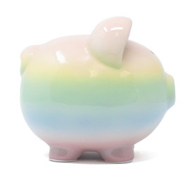 Child to Cherish Ombre Ceramic Piggy Bank, Rainbow
