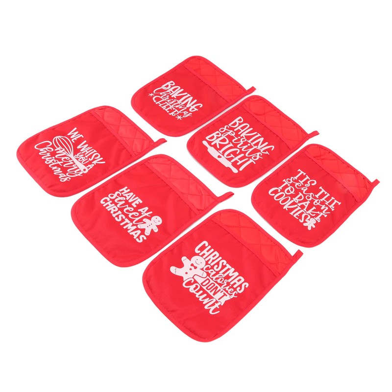 6Pcs Christmas Pot Holders with Pocket Heat Resistant Hot Pad