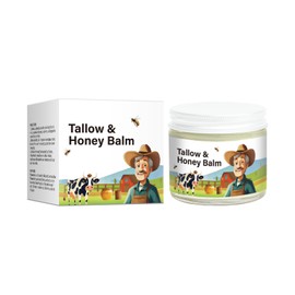 Mauiluxy Tallow and Honey Balm Handmade All Natural Grass Fed Tallow Honey Balm for Face & Body Deeply Hydrating, Smooth, Soften Skin