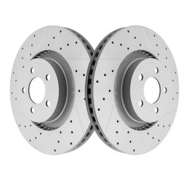 Yxpbrake Front Drilled Slotted Brake Disc Rotors Fit for Ford Mustang 2015 2016 2017 2018 2019 2020 2021 2022 2023, Replacement 13.85inch(352mm) Rotor