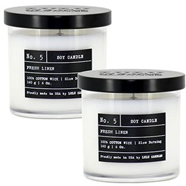 Lulu Candles, Scented Jar Candle, (Fresh Linen, 9 Oz. 2 Pack)