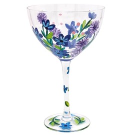 Lesser & Pavey British Designed Cocktail Glass | Cocktail Glasses with a Variety of Use Including Margarita, Espresso Martini Glass | Cornflowers Cocktail Glass for Home or Events - Lynsey Johnstone