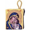 Madonna and Child Full Color Zipper Rosary Pouch with Gold