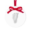 Round Baby's Print Christmas Ornament, White