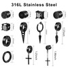 ONESING 12 Pairs Black Magnetic Earrings: Clip On, Hoop &