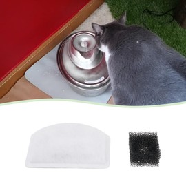 VGOL 8PCS Pet Water Fountain Filters with 4PCS Black Sponge Compatible with ZeePet 100oz/3L Stainless Steel D60/3L Fountain 3.56x2.38x0.47inch