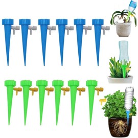 12 PCS Picos de Riego Automático de Plantas, Regador de Plantas, Sistema de Riego Automático para Jardin, Gotea Agua Automáticamente Por Hasta 15 Días, para Riego Por Goteo para Plantas en Macetas