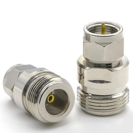 Ahoaepy 2PCS Type N to Type F Coax Connector, N Female to F Male Antenna Adapter, N to F Type Coaxial Cable Adapter for Antenna,Extension Cable,WiFi Radios