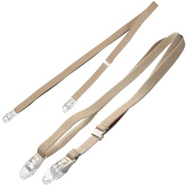 Set of 2 (Beige) Sheet Bed Pad Slip Prevention Clips, 57.1 inches (145 cm), Made in Japan